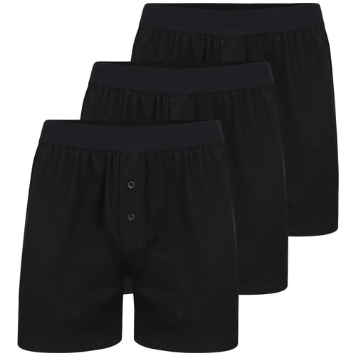 Bigdude 3 Pack Loose Boxer Shorts Black
